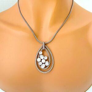 Brighton Halo Convertible Crystal Long Necklace with Swarovski crystals.